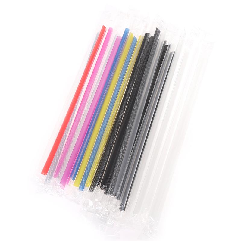 100Pc Clear Individually Wrapped Drink PP Straws Drink Straws Party Supplies Disposable Plastic Straws Birthday Celebration