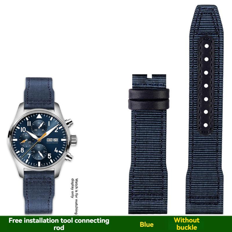 Voor IWC pilot Mark XVIII Spitfire Portugal serie outdoor sporten nylon canvas horlogeband voor heren 20 21 22MM