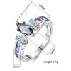 Colorful Marquise Zircon Ring: Women's Simple Fashion Versatile Jewelry