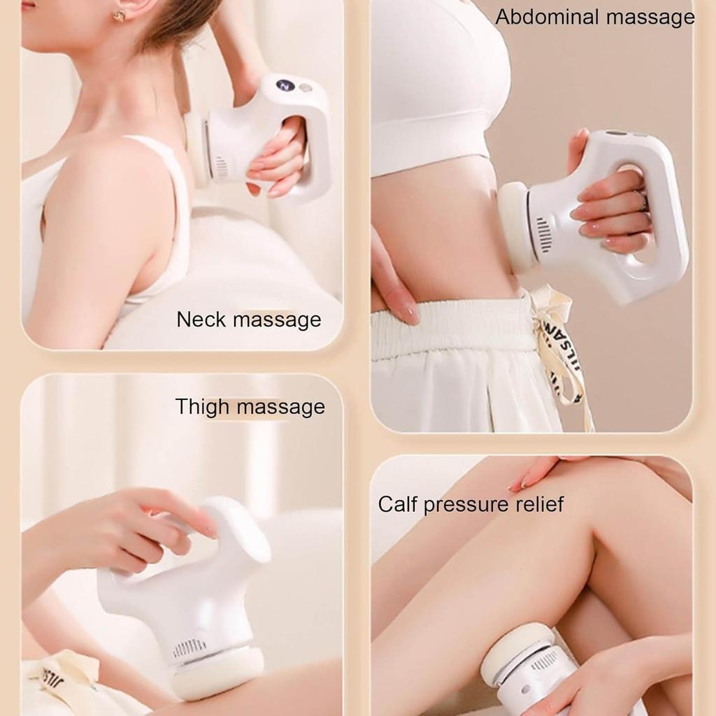 Massology Pro Massage , 12 - Level Adjustable Portable Home Massage Tool With 3 Massages Heads For Back, Neck, Body