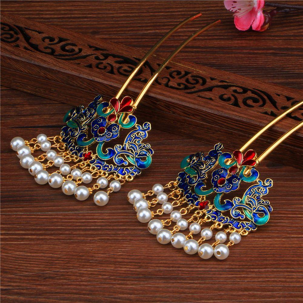 Disk Flower Step Shake Ladies Women Hair Fork Hair Accessories Pearl Hairpins Hanfu Hair Sticks