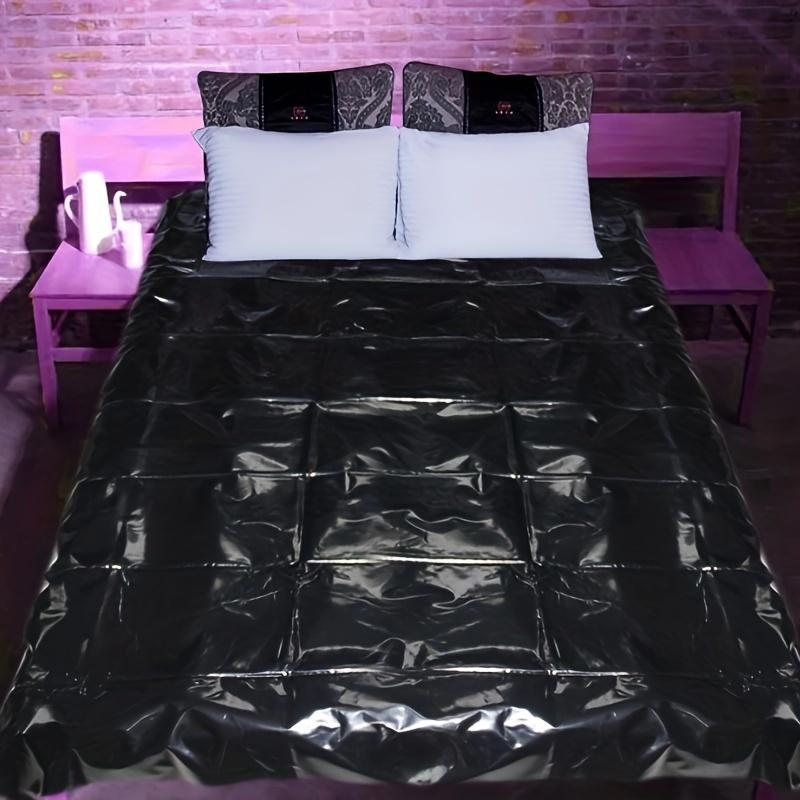 1ks Sexuálne BDSM Tenké Sexuálne Posteľné Prádlo - Sexuálne Potreby pre Páry - Zosilnená Nepremokavá Matracová Podložka - Sexuálne Potreby Sm, Izolačné Posteľné Prádlo na Masáž, Čierna W