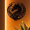 Iron Dragon Head Floral Metal Wall Art Decor Sculpture Gift
