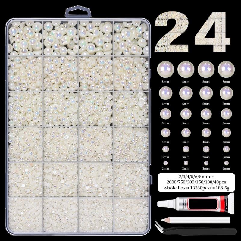 Premium Resin Nail Art Gems Pearls Style Flat Back Rhinestones For Professional Or Home Manicure Flatback Gems