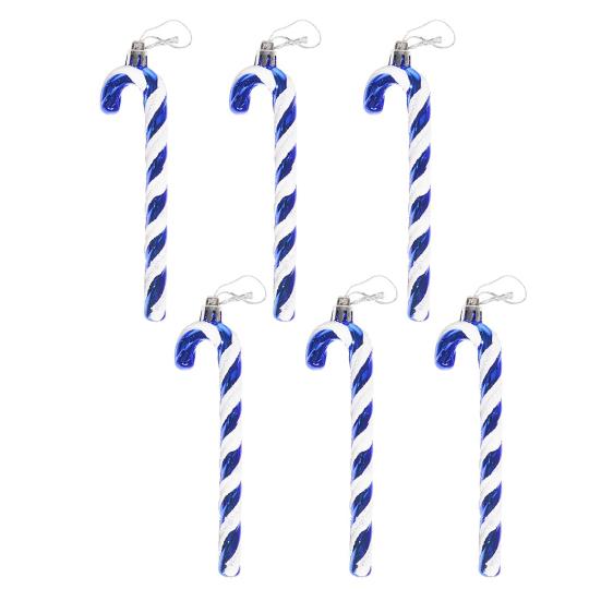 6 Pcs Candy Cane Christmas Ornament Plastic Twisted Candy Cane Christmas Tree Hanging Decoration for Xmas Tree Holiday Party Supplies