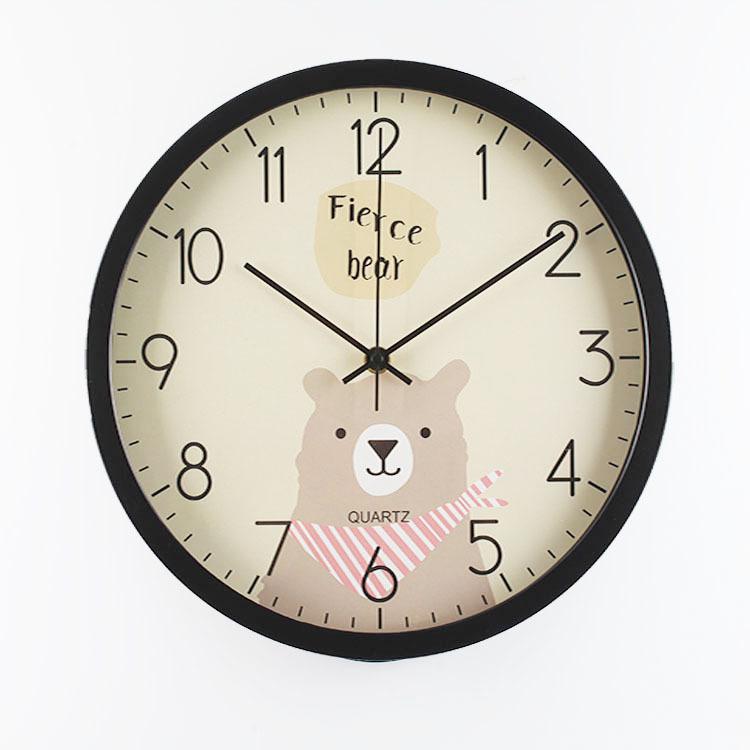 

Простые детские комнатные домашние электронные бесшумные часы Точные и пунктуальные Секундная стрелка Настенные часы Легкая роскошь Модные кварцевые часы Brown Bear