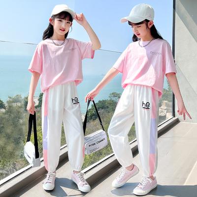 Mädchen Sommer Kurzarm T-Shirt & Shorts Set Trendiges Lässiges Outfit Kindermode Kleidung Kinder Sommerbekleidung