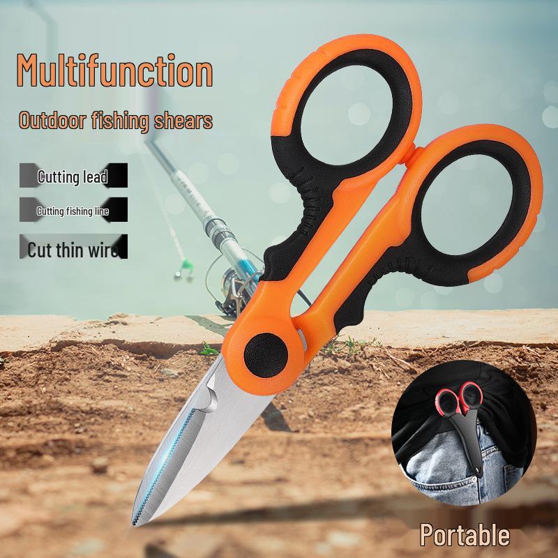 Professional Fishing Scissors - Serrated Stainless Steel Multi-functional Braided Line Cutter