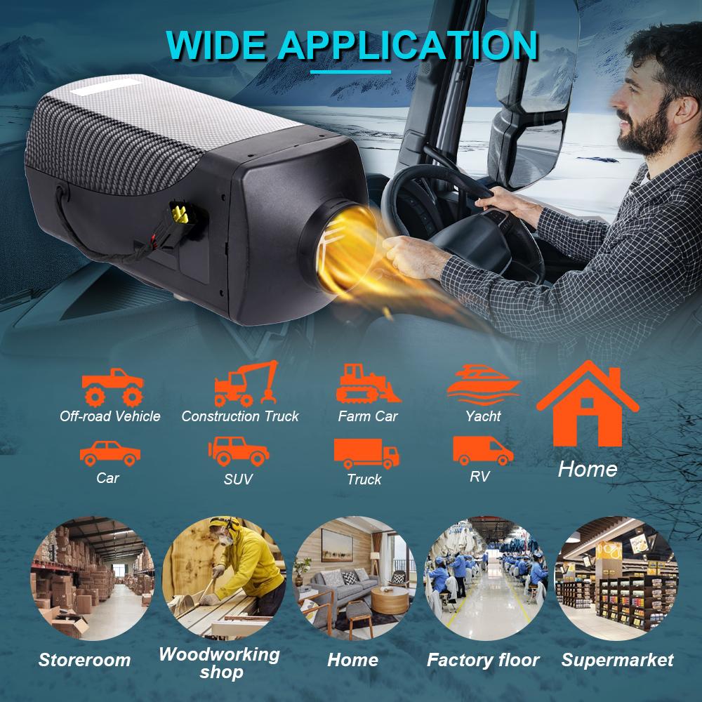 2/5/8KW Diesel Heater 12V&24V bluetooth App & Remote Control Automatic Altitude Adjustment Air Heater for RV Trailer Camper Van