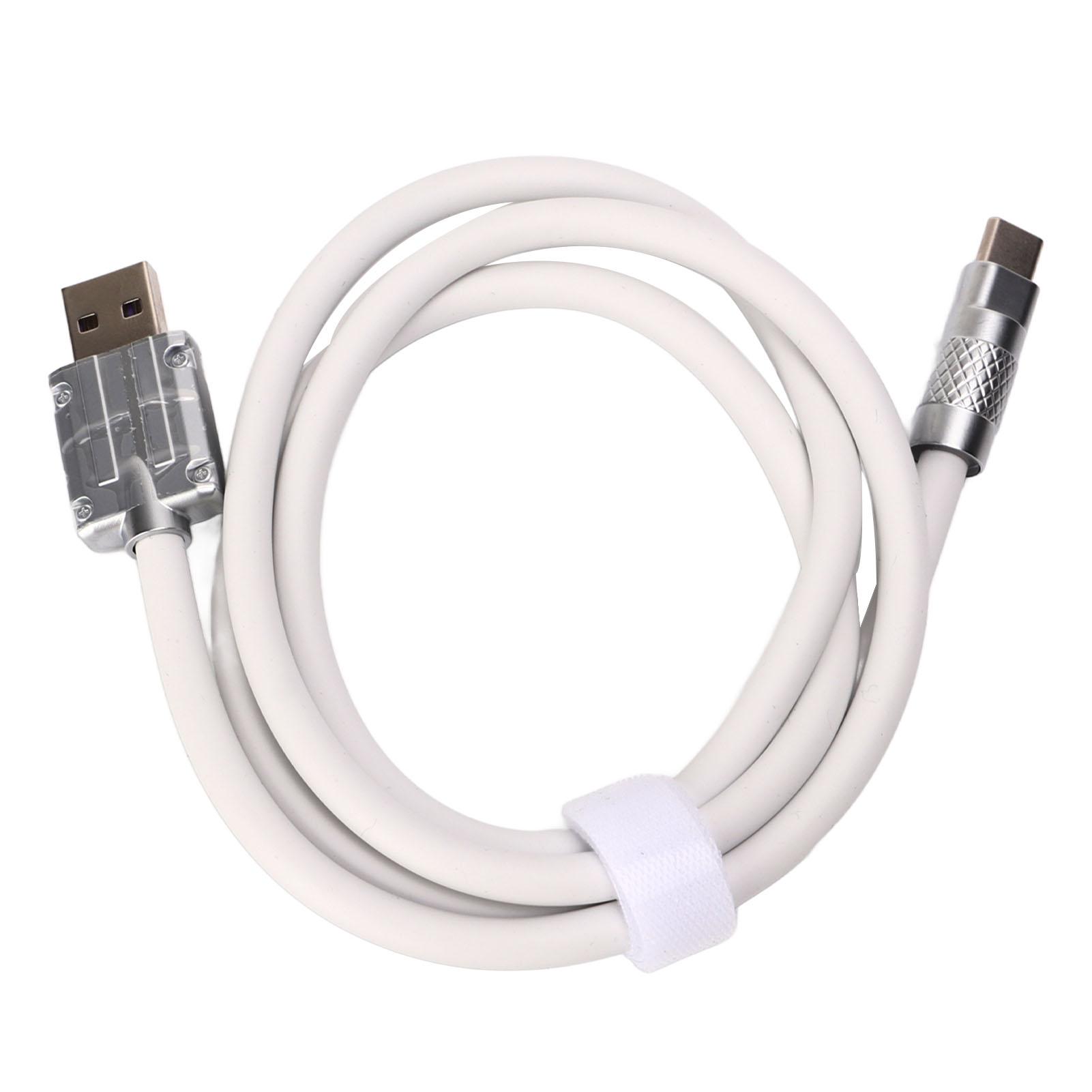 

Зарядный шнур USB C 66 Вт, быстрая зарядка, жидкий силикон, утолщенный кабель для зарядки типа C для телефона белый