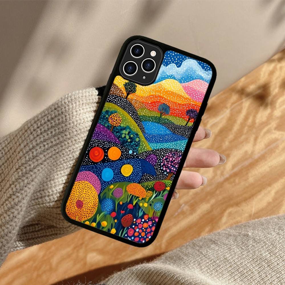 Popular Art Y-Yayoi KusamaS Phone Case Wireless Charging PC+TPU For iPhone 11 12 13 14 15 16 17 Pro Max Plus case