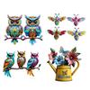Colorful Acrylic Outdoor Hanging Wall Art 2D Owl/Bee/Flowers Wall Sculpture for Outside Garden Fence Patio Yard Decor