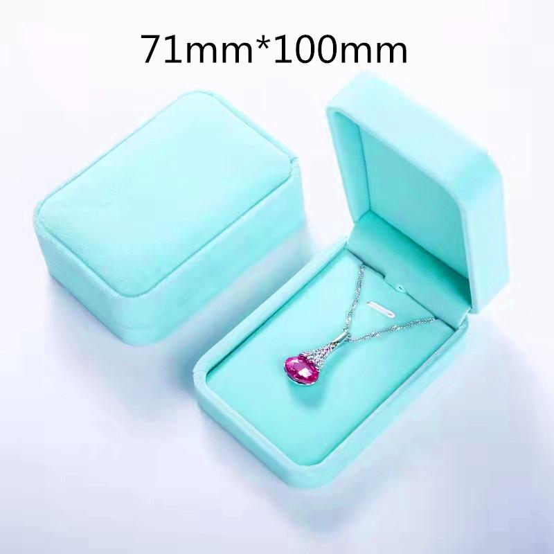 Jewelry Boxes For Ring Necklace Pendants Soft Blue Velvet High Quality Luxury Packaging Beautiful Boxes