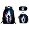 Student Backpack Lunch Bag Pencil Case 3-Piece Set, Waterproof Durable Large Capacity, MJ Pattern, Kids School Bag Set