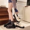 Fashion Hot Selling 2025 New Women's Thick Bottom Loafers Heightening College Shoes Retro British Style Flat Bottom Round Toe Summer