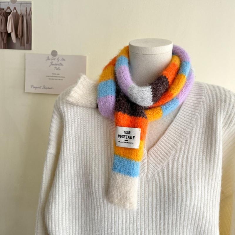 Colorblocks Striped Scarf Soft Comfortable Scarves Autumn Winter Neckerchief for Autumn and Winter Comfortable