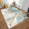 Luxury Marble Texture Soft Carpet In Blue and Gold for Bedroom Decor Suitable for Use As an Anti-slip for Living Room Bedroom Sofas