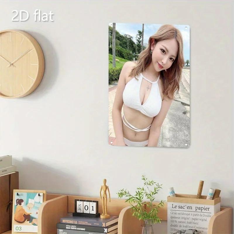 Retro Tin Poster Wall Decor2D Flat Metal Sign Plate - Promotional Poster with Artwork Iron Paint Water & Du