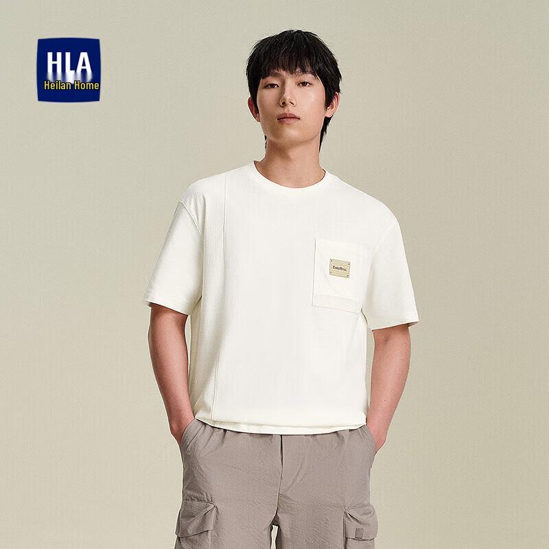 

HLA Men s Textured Jacquard Color-Block Short Sleeve T-Shirt L