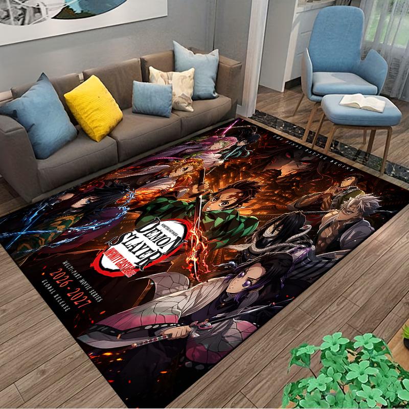 Demon Slayer Designed floor mat, suitable as a non-slip mat for the living room or bedroom sofa