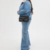 Coach Tabby 26 Nameplate Logo Hardware Buckle Hand-held Crossbody Bag Cow Leather Shoulder Bag Medium Size Women's Black