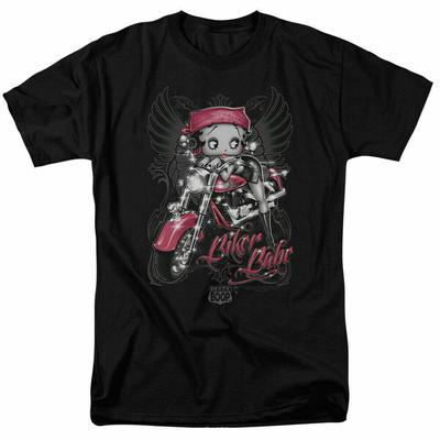 Betty Boop Biker Babe Cartoon Merchandise Black Unisex T-Shirt