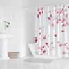 1pc Oversized Cherry Blossom Shower Curtain - Pale Pink Flowers On White Background, Machine Washable Polyester Fabric