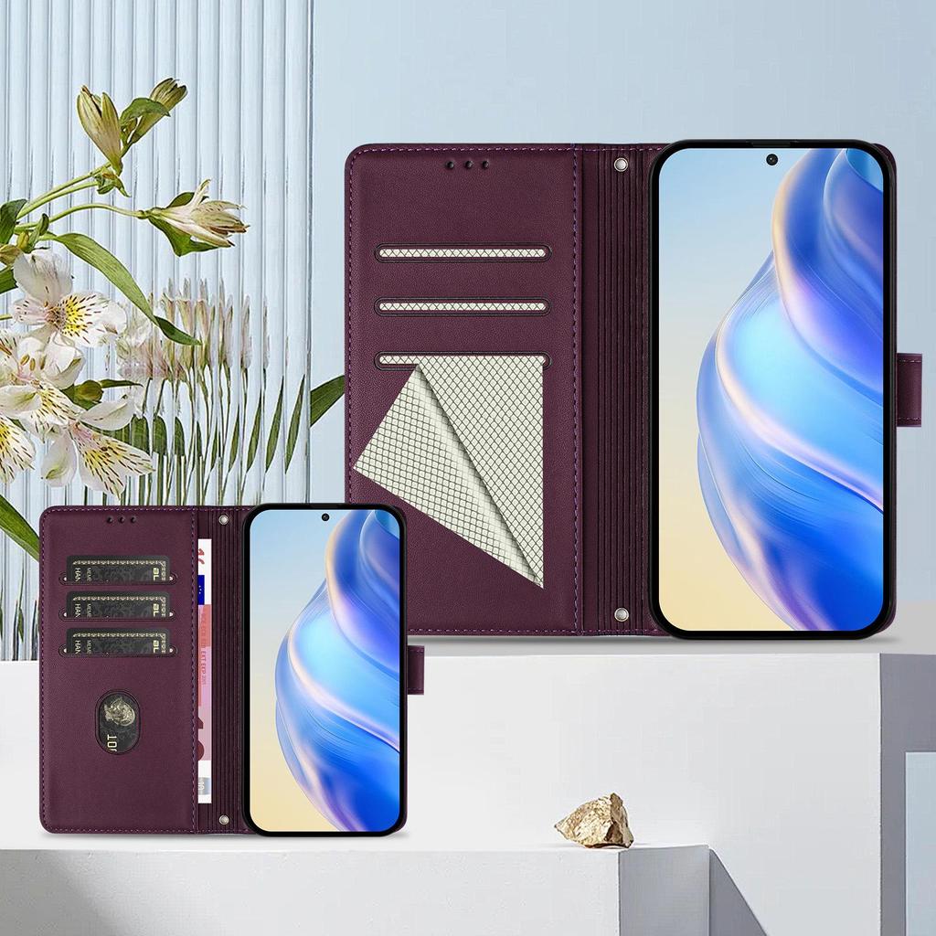 Sharp Aquos R11 Honeycomb Leather Flip Case with Card Holder