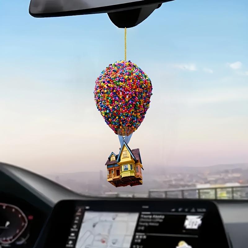 2D Akrylová Plochá Závěsná Ozdoba s Hravým Designem Domku s Balónky, Kreativní Dekorace Interiéru Auta, Slavnostní Párty Doplněk