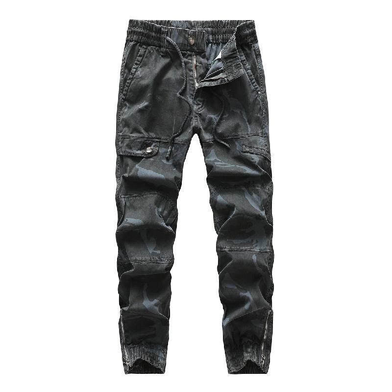 Camouflage overalls men's autumn and winter retro pure cotton old leggings washed military training four-season men's pants