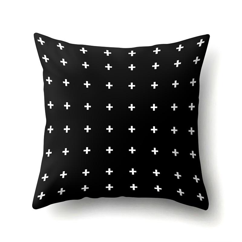 Polyester Pillow Case Geometric Decoration Home Petal Strip Printed Cushion Cover Bedside Cushion Cover Waist Cushion Cover