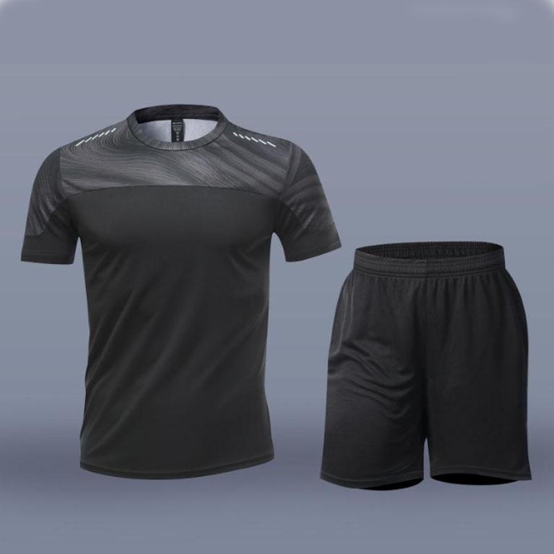 Adult Running Sportswear Quick Drying T-shirt Set Short Sleeve Uniform Fitness Clothes Tracksuit Gym Sports Outfit Clothing