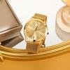 BUREI Analog Quartz Stainless Steel Strap Men's Watch, Waterproof, Popular, Slim, Simple, Stylish, Business, Casual, (Gold)
