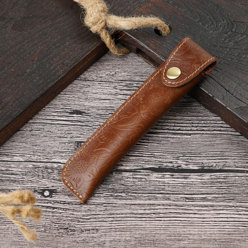 Oryginalne etui na długopisy Personalizowane w stylu retro Czysta ręcznie robiona skóra Crazy Horse Wierzchnia warstwa skóry bydlęcej Etui na długopisy Kreatywne etui ochronne