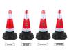 70cm Reflective Rubber Safety Cone - High-Speed Traffic Warning & Isolation Barrier