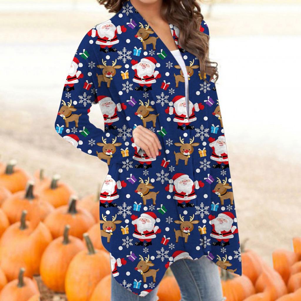 Women's Cardigan Coat,Christmas Cardigan Open Front Long Sleeve Sweater Coat Casual Jacket