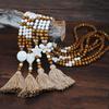 Czechy Kobiety Handmade Koraliki Frędzle Wisiorek Łańcuch Sweter Długi Naszyjnik Biżuteria