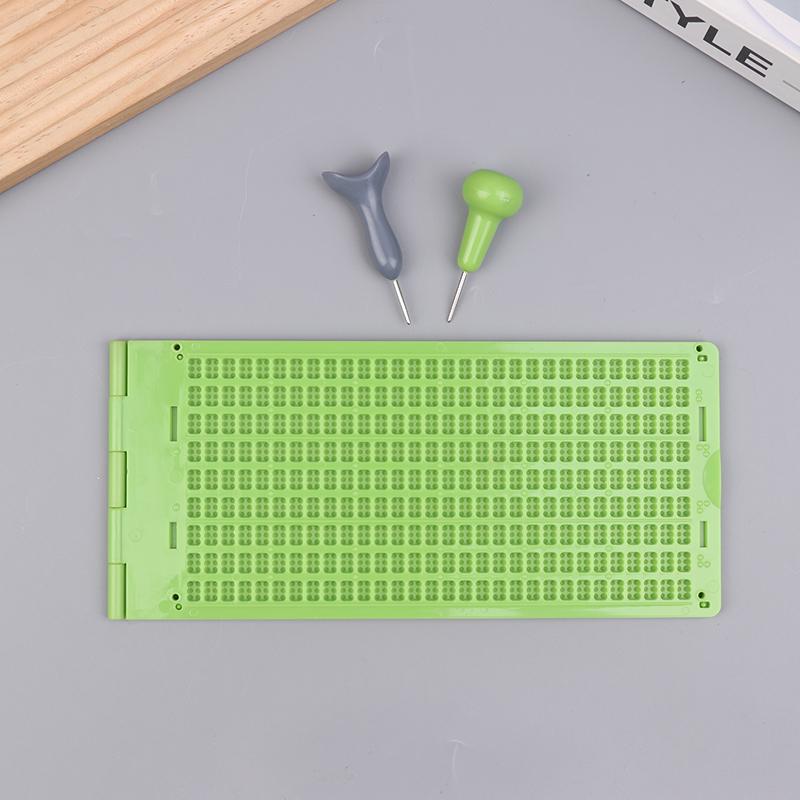 1Set Braille Writing Stylus Paper Kit Practical And Portable Learning Supplies Blind Education Supplies For School Beginners