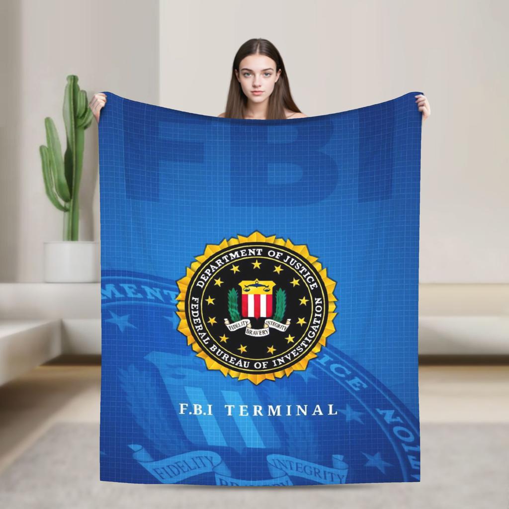 FBI Female Body Inspector Blanket Soft Warm Funny Plush Throw Blanket For Couch Bed Camping Flannel Bedspread Bed Cover