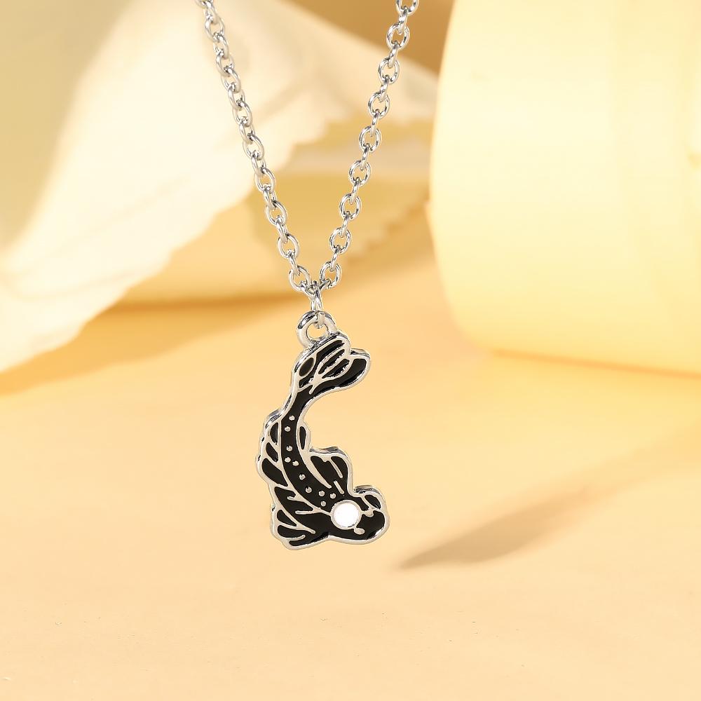 2 Stück/Set Schwarz-Weiß Goldfischförmig Yin Yang Tai Ji Halskette Taoismus Beste Freunde Freundschaft Schmuck