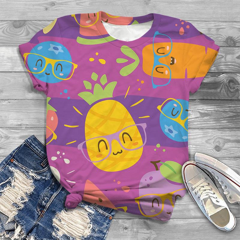 Trendy Cute Fashionable Women's Clothing 3D Animal Fun Printed Casual Short Sleeved T-shirt for Women Shirt