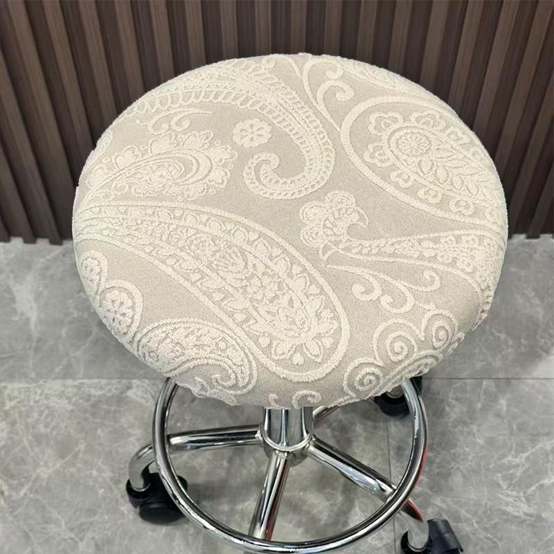 Round Stool Cover Elastic Jacquard Washable Chair Slipcover Bar Swivel Seat Protective Cover Home Textile Decoration New