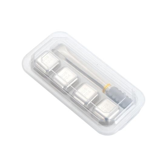 Stainless Steel Ice Cubes Set with Clips Reusable Drink Chillers Quick Freezing Metal Whiskey Chilling Stones for Beer Cocktails