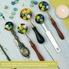 Wax Seal Melting Spoon Wooden Handle Copper Silver Spoon Making Wax Seal Tool