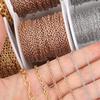 10yards/roll No Fade Stainless Steel Cross Chains O-shape Twisted Bulk Link Chains For DIY Necklace Bracelet Jewelry Accessories
