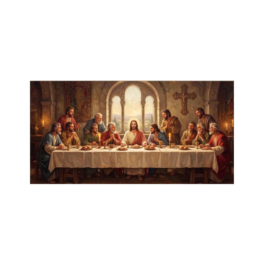 Ultima Cena Tela Arte Murale Gesù Apostoli Pittura Cristiana Pittura su Tela Religiosa Decorazione Soggiorno Sala da Pranzo Cuadros
