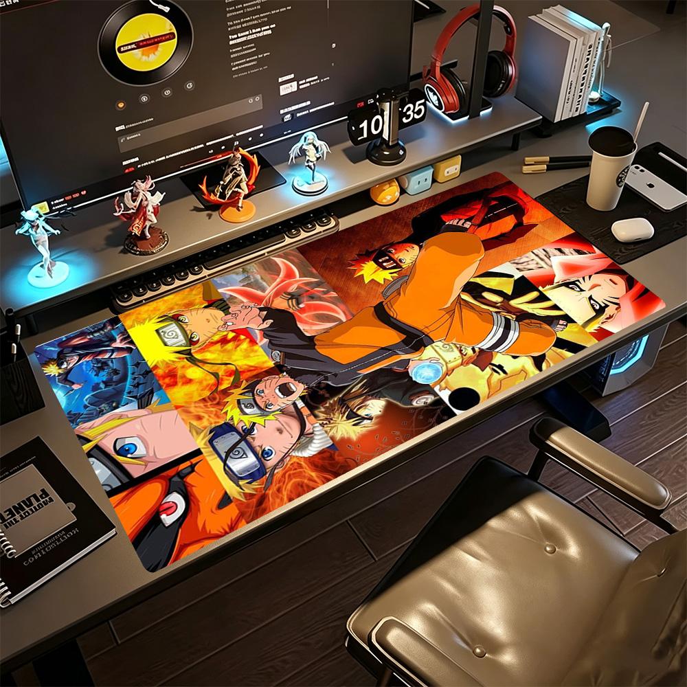 Naruto Gaming Mouse Pad Keyboard Mat HD Print Desk Pad Non-Slip Rubber Bottom Computer Decor Item Office Use
