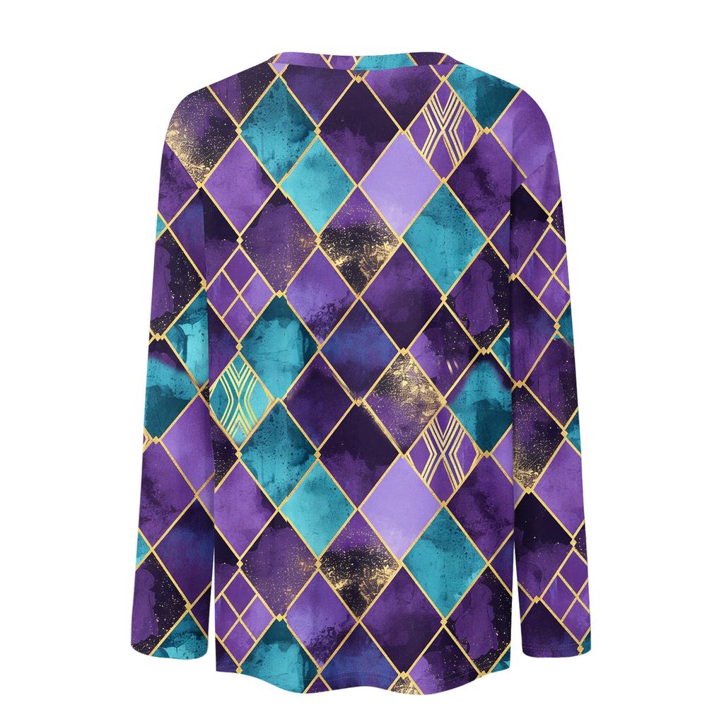 Long Sleeve Shirts For Women Cute Print Graphic Tees Blouses Casual Plus Size Basic Tops Pullover