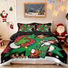 3pcs Funny Christmas 67 Element Printed Coreless Duvet Cover Set, Multi Size Bedroom Bedding Decoration, Machine Washable