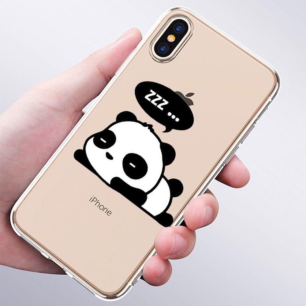 Luxury Soft Silicone Phone Case Cute Panda Bear China for Apple iPhone 11 Pro XS Max X XR 6 6S 7 8 Plus 5 5S SE Fashion Cover